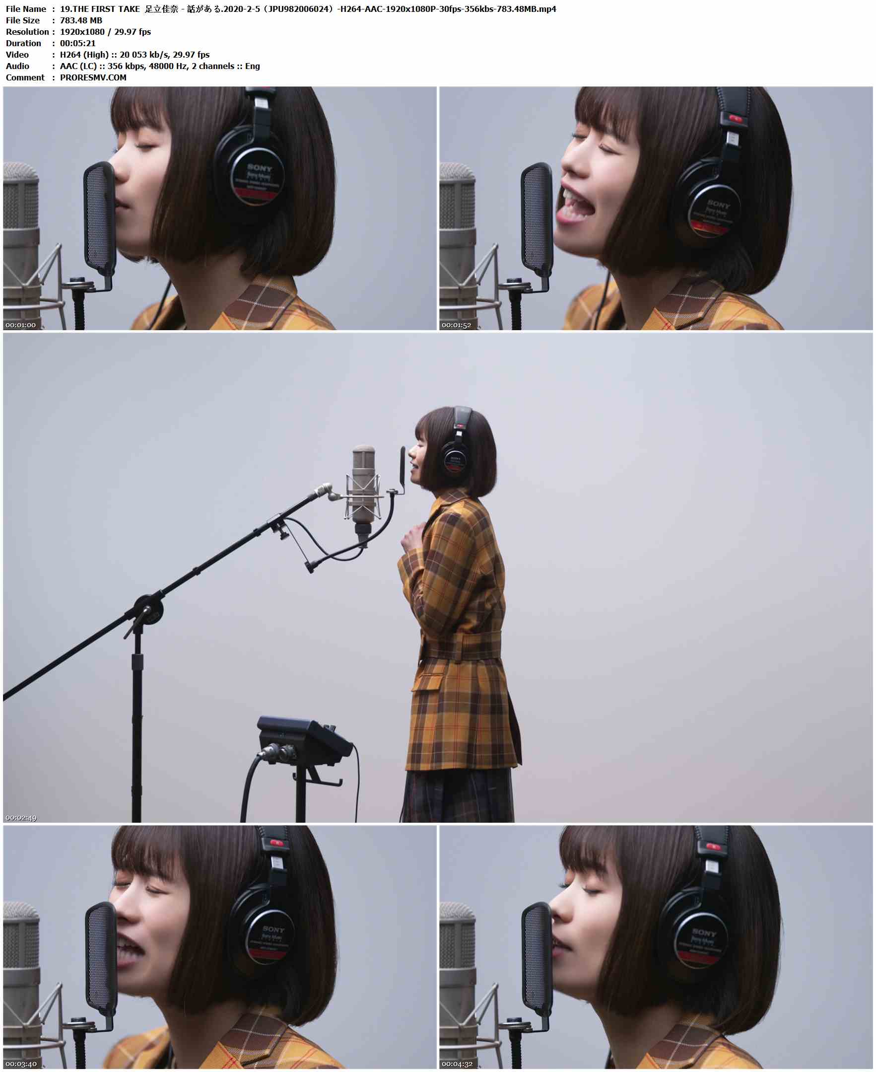 19.THE FIRST TAKE 足立佳奈 - 話がある.2020-2-5（JPU982006024）-H264-AAC-1920x1080P-30fps-356kbs-783.48MB官方MV_高清MV